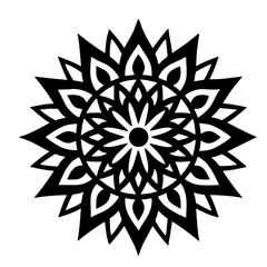 Simple mandala silhouette vector Art design, Floral mandala Illustration, ornament, flower, design, outline, template, pattern, ethnic. mandala design for invitation card, coloring book.