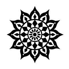 Simple mandala silhouette vector Art design, Floral mandala Illustration, ornament, flower, design, outline, template, pattern, ethnic. mandala design for invitation card, coloring book.