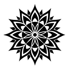 Simple mandala silhouette vector Art design, Floral mandala Illustration, ornament, flower, design, outline, template, pattern, ethnic. mandala design for invitation card, coloring book.