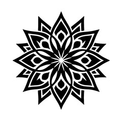 Simple mandala silhouette vector Art design, Floral mandala Illustration, ornament, flower, design, outline, template, pattern, ethnic. mandala design for invitation card, coloring book.