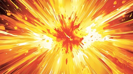 Obraz premium Abstract Radiating Explosion of Yellow and Orange Hues