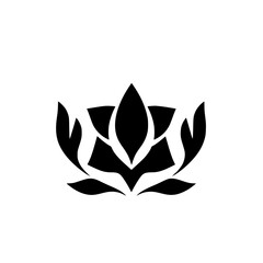 Elegant Black and White Floral Design: Minimalist Botanical Flower Illustration, Perfect for Logos, Prints, and More