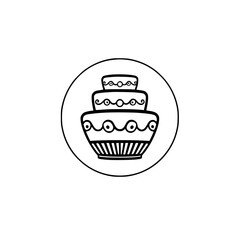 A delightful three-layered cake, perfect for any special occasion. This image showcases a delicious dessert with intricate details, ideal for bakeries and celebrations.