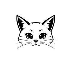 Adorable Cat Face: Cute Kitten Illustration - Pet Animal Graphic Design