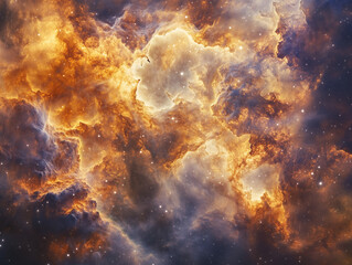 Obraz premium Cosmic Nebula's Fiery Dance