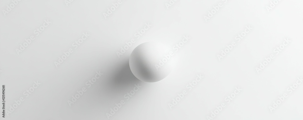 Poster minimalistic white sphere with subtle shadow on white background