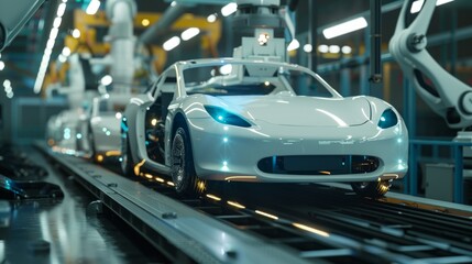 Fototapeta premium Robot welder in automobile industry.