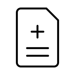 Add document icon Outline set in black and white color