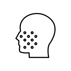 Acne icon Outline set in black and white color