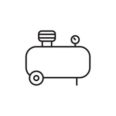 Air compressor icon Outline set in black and white color