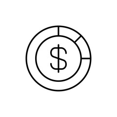 Asset allocation icon Outline set in black and white color