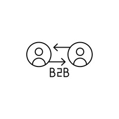 B2B icon Outline set in black and white color