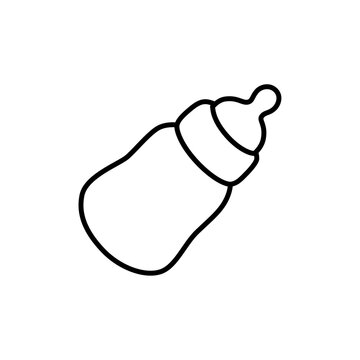 recommend clip art: Baby milk bottle icon Outline set in black and white color