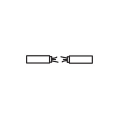 Broken Wire Icon icon Outline set in black and white color