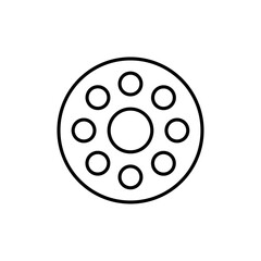 Car bearing icon Outline set in black and white color