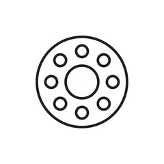 Car bearing icon Outline set in black and white color