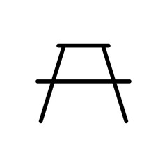 Camping table icon Outline set in black and white color