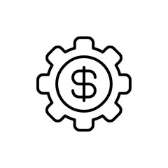 Business model icon Outline set in black and white color