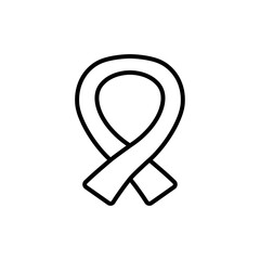 Cancer ribbon icon Outline set in black and white color