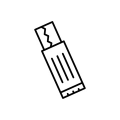 Chew gum icon Outline set in black and white color