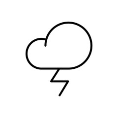 Cloud lightning icon Outline set in black and white color