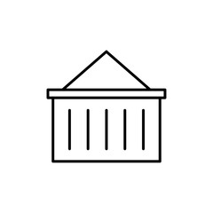 Container icon Outline set in black and white color