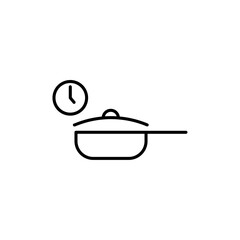 Cooking time icon Outline set in black and white color
