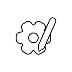 Customization icon Outline set in black and white color