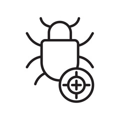 Debug icon Outline set in black and white color