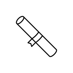 Diploma icon Outline set in black and white color