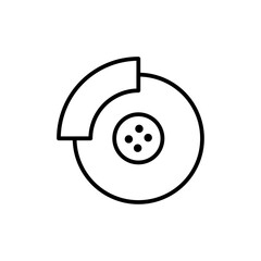 Disk brake icon Outline set in black and white color