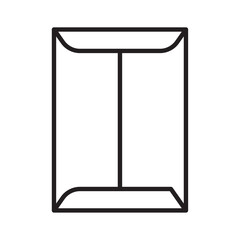Document envelope icon Outline set in black and white color