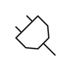 Electrical plug icon Outline set in black and white color