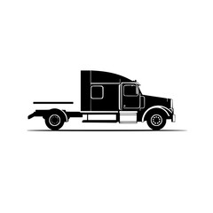 Black and White Silhouette of a Big Rig Truck: A Classic Symbol of Transportation and Logistics