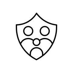 Family insurance icon Outline set in black and white color