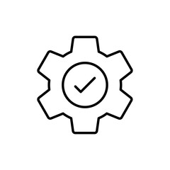 Execution icon Outline set in black and white color