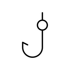 Fishing icon Outline set in black and white color