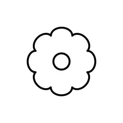 Flower icon Outline set in black and white color