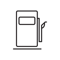 Gas station Icon Outline set in black and white color