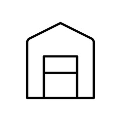 Garage icon Outline set in black and white color