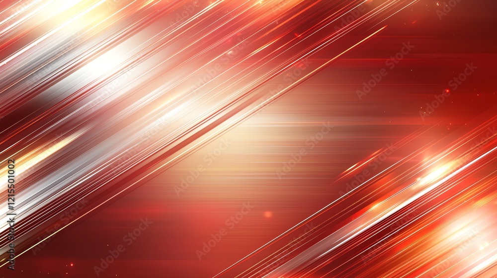 Poster dynamic abstract background featuring vibrant red and silver streaks of light, creating a sense of m