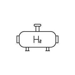 Hydrogen gas tank icon Outline set in black and white color