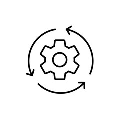 Implementation icon Outline set in black and white color