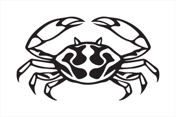 Black and White Crab Illustration