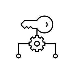Key factor icon Outline set in black and white color