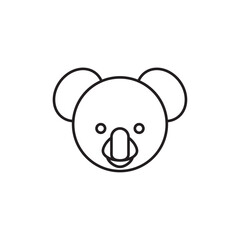 Koala head icon Outline set in black and white color