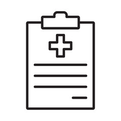 Medical history icon Outline set in black and white color