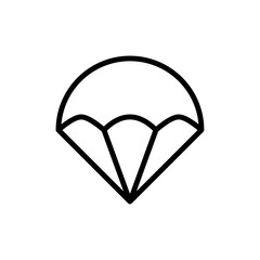 Parachute icon Outline set in black and white color