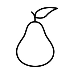 Pear icon Outline set in black and white color