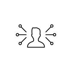 Skills set icon Outline set in black and white color